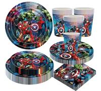 Ensemble de décoration de fête d'anniversaire sur le thème des Avengers de Marvel, gobelets, assiettes, serviettes, ballons de super-héros, fournitures de fête, cadeaux pour enfants 50Pcs Stickers