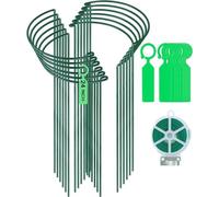 Ensemble de décoration de jardin comprenant 12 grands demi-cercles en métal et plastique, supports de 60 cm pour plantes d'intérieur, rosiers, hortensias, légumes, monsteras et tomates (60 x 25 cm)