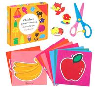 Ensemble De DéCoupe De Papier Pour Enfants, 96 Feuilles De Papiercoloré 1 Ciseaux De SéCurité Pour Enfants, Kit D'ActivitéS De DéCoupe De Papier Amusant, Bricolage Jouet éDucatif Hommes et Femmes