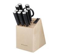 Ensemble de couteaux, 11 pièces - Acier au carbone japonais de haute qualité - Bloc de bouleau - KitchenAid