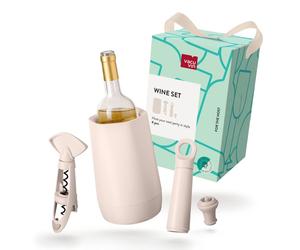 Ensemble de dégustation de vin, comprenant : refroidisseur, tire-bouchon, bouchon sous vide et verseur
