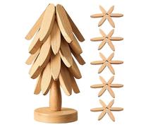 Ensemble de Dessous de Plat en Bois Résistant à la Chaleur, Dessous-de-Plat en Bois en Forme d'arbre pour Plats Chauds, 5 sous-Verres + 1 Support, pour Casseroles, Poêles, Bol Assiettes, Théière
