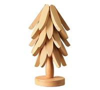 Ensemble de dessous de plat en forme d'arbre, dessous de plat en bois, dessou de verre isolant en bois, dessou de plats et d-essous de verre en b-ois pour sapin de Noël pour casseroles et plats chauds