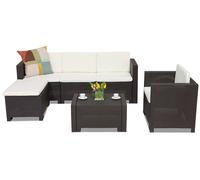Ensemble de détente en résine tressée Colorado Relax Corner 5 Bica marron