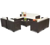 Ensemble de détente en résine tressée Colorado Relax Corner 8 Bica marron
