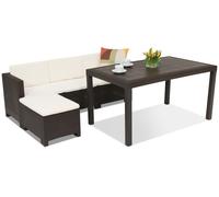 Ensemble de détente en résine tressée Nebraska Relax Corner 4 Bica marron