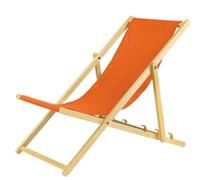 Ensemble de deux chaises pliantes en bois de couleur orange, avec système de sécurité. Chaises pliantes, fauteuils de jardin, chaises longues de plage, chaises longues de jardin