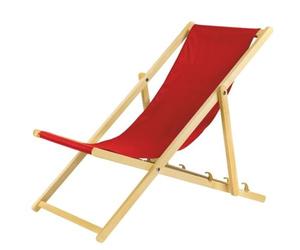 Ensemble de deux chaises pliantes rouges en bois, avec système de sécurité. Chaises pliantes, transats pliants, fauteuils de jardin, chaises de plage