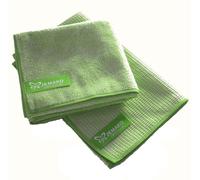 Ensemble de deux chiffons verts : un chiffon de nettoyage professionnel de 40x45 cm et un chiffon de séchage de 45x60 cm