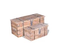 Ensemble de deux coffres de rangement Bois d Acacia