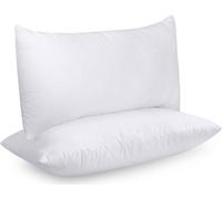 Ensemble de deux coussins Unyqoos® – 40 x 80 cm, blanc, garnissage en fibres siliconées, offrant une douceur et un volume durables, emballés sous vide, pour canapé et lit