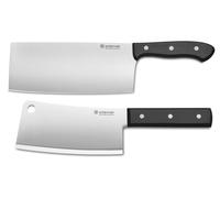 Ensemble de deux couteaux de cuisine chinois, 18 cm, en acier inoxydable