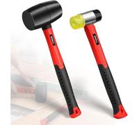 Ensemble de deux maillets en caoutchouc, comprenant un maillet de 450g et un maillet double face de 40 mm, avec manche en fibre de verre