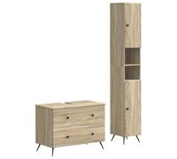 Ensemble de deux meubles de salle de bain BREDA, finition chêne Sonoma