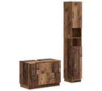 Ensemble de deux meubles de salle de bain HOORN, en bois de récupération et en panneaux de bois