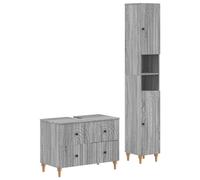 Ensemble de deux meubles de salle de bain, modèle ALKMAAR, couleur gris Sonoma