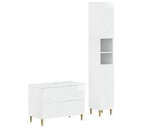 Ensemble de deux meubles de salle de bain, modèle DELFT, en finition blanche brillante