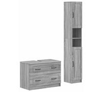 Ensemble de deux meubles de salle de bain, modèle UTRECHT, finition Sonoma gris
