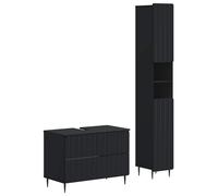 Ensemble de deux meubles de salle de bain, modèle ZWOLLE, en bois noir