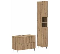 Ensemble de deux meubles de salle de bain, modèle ZWOLLE, en chêne artisanal
