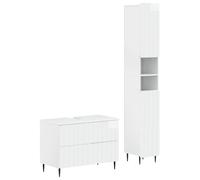 Ensemble de deux meubles de salle de bain, modèle ZWOLLE, finition blanche laquée
