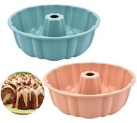 Ensemble de deux moules en silicone pour gâteaux, muffins et desserts, marque Ibenzoa®, diamètre 25 cm, hauteur 8,8 cm, adaptés au contact alimentaire, de -40 °C à +230 °C, couleur rose/vert