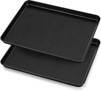 Ensemble de deux plaques de cuisson Unyqoos® avec revêtement antiadhésif, dimensions 40,5 x 30,5 x 2,5 cm – Plaques de cuisson pour une cuisson facile