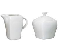 Ensemble de deux pots à sucre et à lait "Melodie", en porcelaine blanche