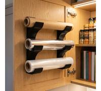 Ensemble de deux supports pour papier alimentaire, capable de contenir 3 rouleaux de papier de cuisine, de papier alimentaire et de papier aluminium. Two-piece set