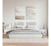 Ensemble de deux tables de chevet en bois massif, blanches, en pin, dimensions 40x30,5x40 cm, avec espace de rangement. Table d'appoint décorative pour salon ou chambre, meuble durable en bois de pin
