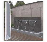 Ensemble de déversoir encastrable en Acier Inoxydable pour Cascade, 20 à 82 Pouces, débit Uniforme, idéal pour Jardin, terrasse et Piscine. Comprend Un connecteur. Couleur argentée, Hauteur