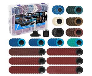 Ensemble de disques abrasifs CSD, 136 pièces, 50 mm, pour ponceuses pneumatiques, système de changement rapide