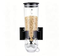 Ensemble de distributeurs de céréales muraux, 3 paquets 1.8L conteneurs de grains hermés avec tasse de mesure, stockage de nourriture sèche transparent pour l'organisation de garde-manger de cuisine,