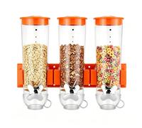 Ensemble de distributeurs de céréales muraux, 3 paquets 1.8L conteneurs de grains hermés avec tasse de mesure, stockage de nourriture sèche transparent pour l'organisation de garde-manger de cuisine,