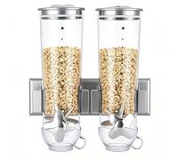 Ensemble de distributeurs de céréales muraux, 3 paquets 1.8L conteneurs de grains hermés avec tasse de mesure, stockage de nourriture sèche transparent pour l'organisation de garde-manger de cuisine,