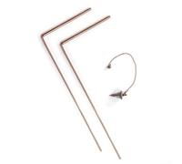Ensemble de divination professionnel en cuivre avec deux tiges télescopiques et un pendentif pour localiser les sources d'eau, les minéraux et les objets perdus à l'extérieur (3 pièces)