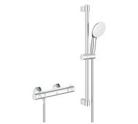 Grohtherm 800 Set Mitigeur thermostatique douche 1/2" + Douchette 2 jets + Barre de douche 60cm + Flexible (G34565002)
