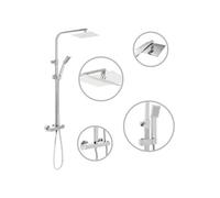 Ensemble de douche à deux têtes et thermostat Acier inoxydable