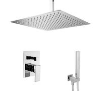 Ensemble de douche à encastrer PaulGurkes avec douche pluie carrée en acier inoxydable de 40 cm