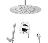 Ensemble de douche à encastrer PaulGurkes en métal avec pommeau de douche de 40 cm