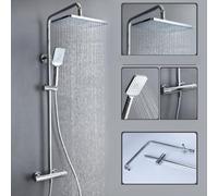 Ensemble de douche à température constante exposée pour salle de bain, tige ronde galvanisée