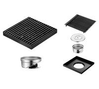 Ensemble de douche avec siphon en acier inoxydable, anti-odeurs, dimensions 15x15 cm