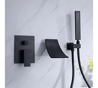 Ensemble de douche cascade à poignée unique avec flexible en PVC, or brossé(Black)