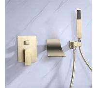 Ensemble de douche cascade à poignée unique avec flexible en PVC, or brossé(Brushed Gold)