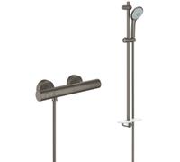 Ensemble de douche complet 3 jets +Mitigeur thermostatique douche, Brossé (34065AL2-SET)