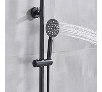 Ensemble de douche complet, douche à effet pluie, mitigeur thermostatique, noir