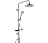 Ensemble de douche en acier inoxydable, comprenant une douche de plafond, un système de douche sans robinet, une barre de douche réglable, une pomme de douche ABS de 20 cm et un porte-savon chromé
