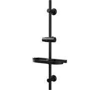 Ensemble de douche en acier inoxydable - noir 70cm barre de douche avec support et étagère - barre murale pour une adaptation variable du montage mural