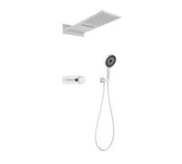 Ensemble de Douche Encastrable Kit Robinet Douche Cascade,Blanc | Douche Encastrable Thermostatique Cuivre Mitigeur Colonne Douche Bain Installations Salles de Bain Interface G1/2