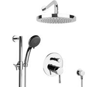 Ensemble de douche encastré PaulGurkes avec douche pluie et barre de douche ronde